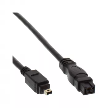 InLine FireWire 400 uz 800 kabelis 1m vīriešu/vīriešu melns