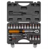 Neo Tools 1/4 divvirzienu griezes momenta atslēga, 5-25 Nm, 21 daļu komplekts