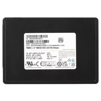 Samsung MZ7L3960HCJR-00A07 iekšējais cietvielu disks 960 GB 2.5 collu Serial ATA III TLC