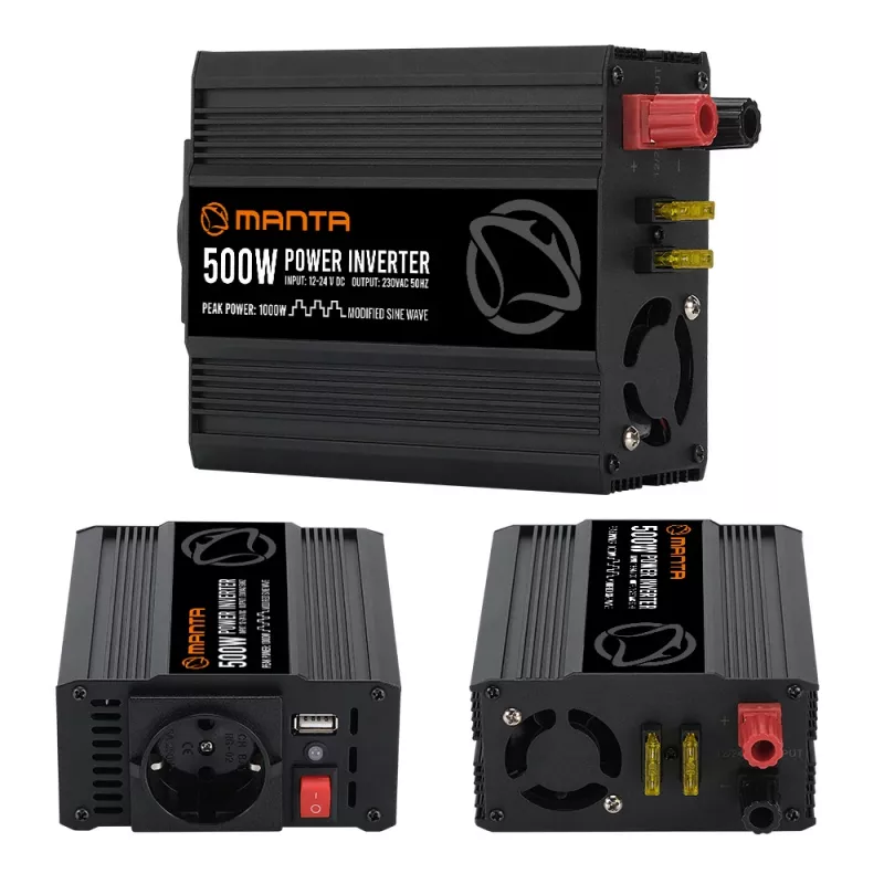 MANTA MPI500M 500W / 1000W maksimums līdzstrāvas maiņstrāvas pārveidotājs
