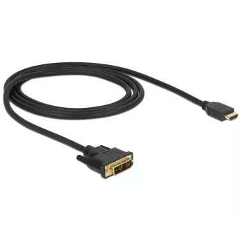 Video kabeļa adapteris DeLOCK 85582 1 m HDMI Type A – DVI-D Melns