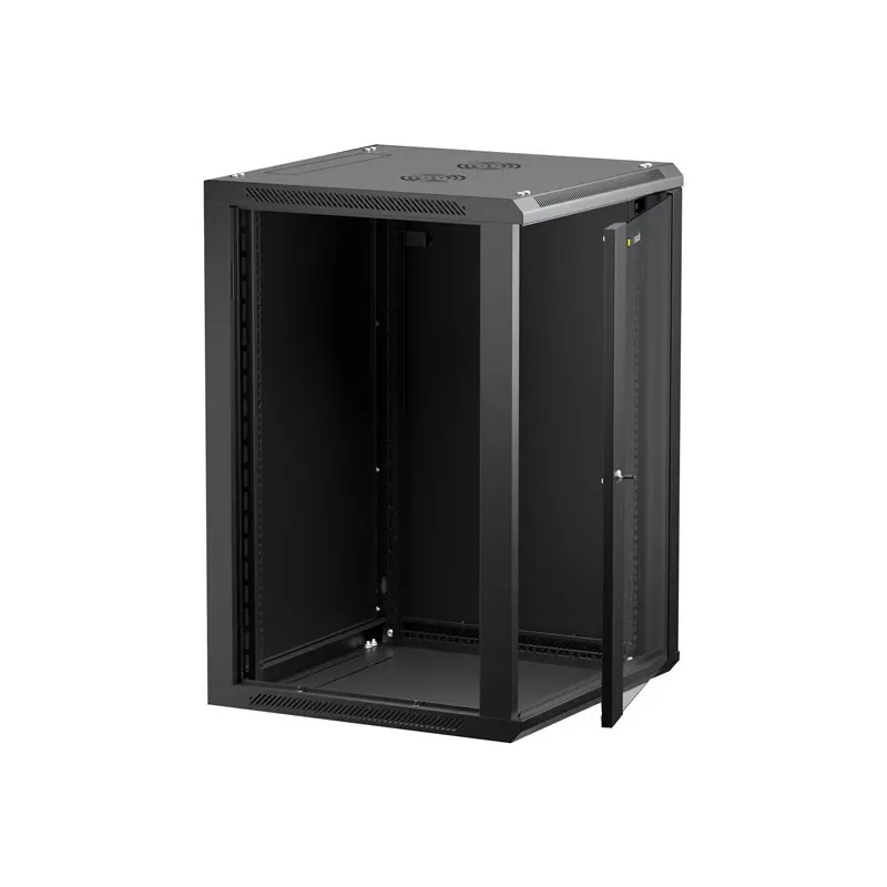 Sienas stiprinājuma skapis Netrack 019-180-66-022 Melns 18U