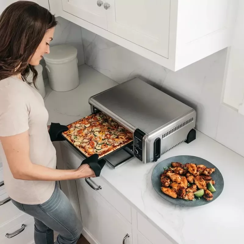 Ninja SP101 Single 10 L Brīvstāvošs 2400 W Karstā gaisa fritieris Melns, Nerūsējošais tērauds