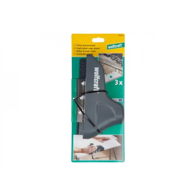 Ēveles nazis Wolfcraft Triple-blade edge planer 4009000 — grafīts, trapecveida asmeņi, piemērots ģipškartonam