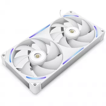 NZXT F280X RGB 140mm ARGB korpusa ventilatori - Balti, 2 komplektā