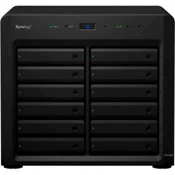 HDD/SSD izplešanas korpuss Synology DX1222 12 sloti 192 TB Melns