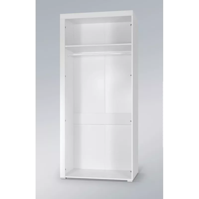 Skapis SAMBA balts/melns spīdums, 900×550×2030 mm, 1 plaukts
