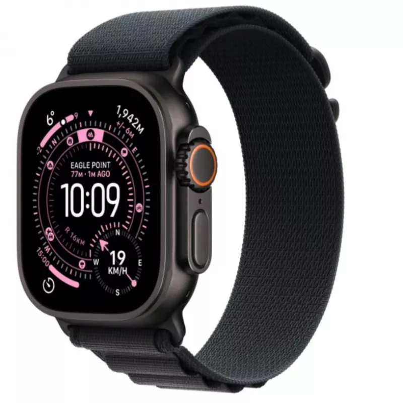 Viedpulkstenis Apple Watch Ultra 3 GPS + Cellular 49mm Melns Titāna Korpuss ar Melnu Alpine Clip Lielu