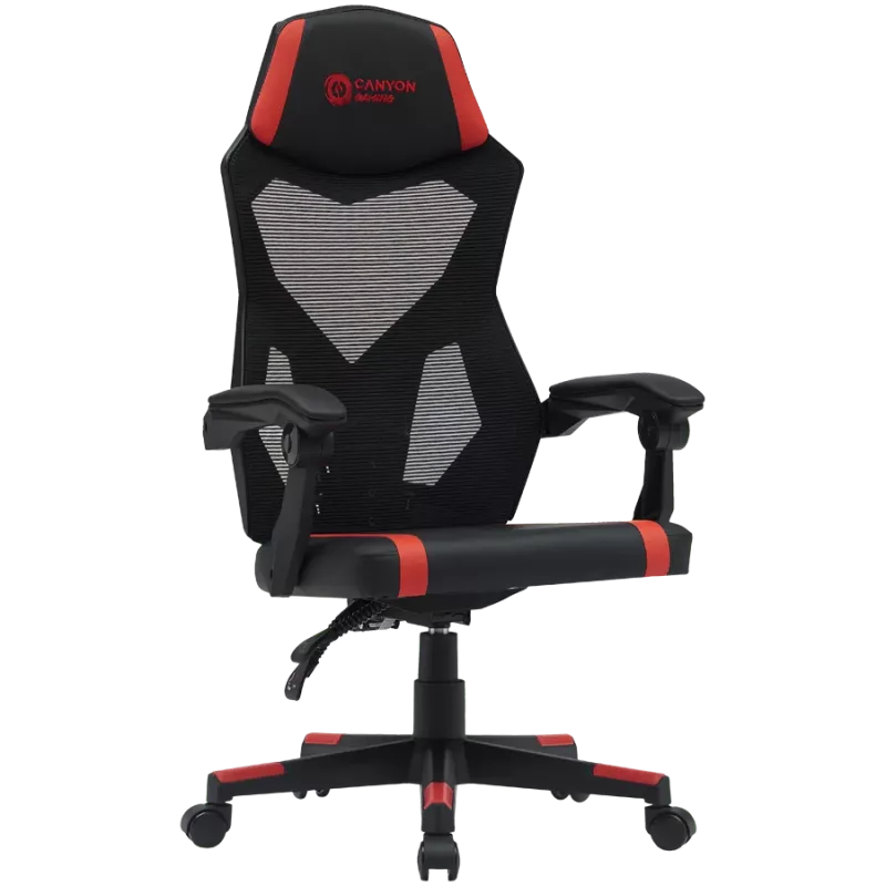 Canyon MCH01 Flow - ergonomisks spēļu krēsls - melns un sarkans