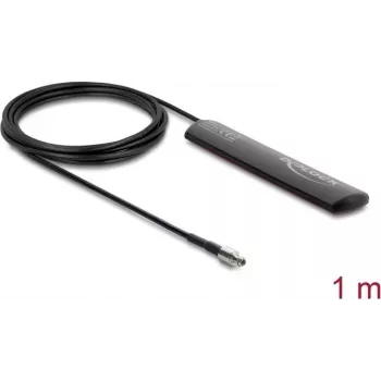 Ārējā LTE antena DELOCK 90711 TS9 vīrišķais 1,5 dBi visvirziena fiksēta ar 1 m RG-174 kabeli līmējošai āra montāžai, melna