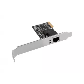 Iekšējā tīkla karte LANBERG PCE-1GB-201, PCI Express, 1× RJ-45 Gigabit (1000 Mbit/s), melna