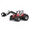 BRUDER Massey Ferguson 7624 ar frontālo iekrāvēju, sarkans, rotaļlieta traktors 1:16, 3+ gadi