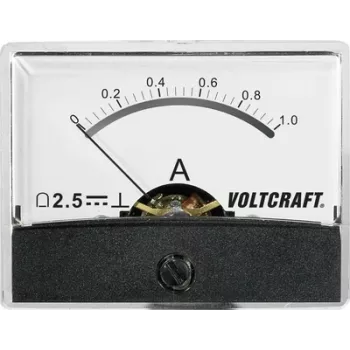 Voltcraft AM-60X46/1A/DC uzstādāmais mērinstruments, 1 A, kustīgās spoles ampērmetrs