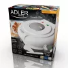 Vafeļu dzelzs Adler AD 3038 — apaļa vafele, 1500 W, regulējams termostats, nepiedegošas plāksnes, pelēks/balts