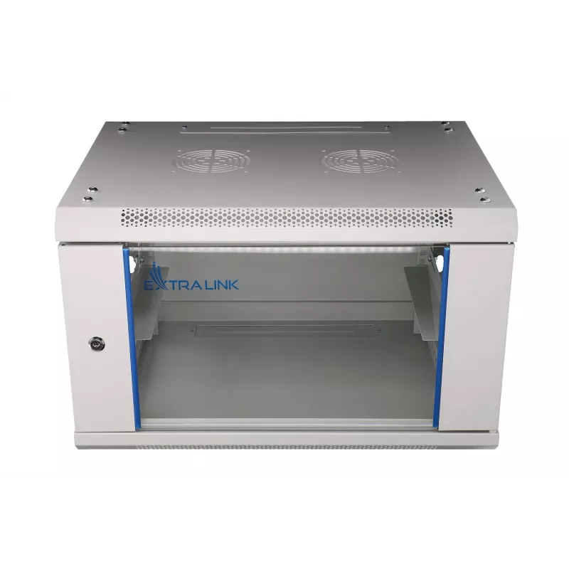 Sienas stiprinājuma skapis Extralink 6U 600x450 mm pelēks