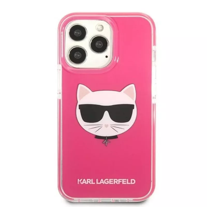 Karl Lagerfeld KLHCP13XTPECPI Cietais maciņš iPhone 13 Pro Max 6.7 Fuksija/FUSCHIA Choupette Head