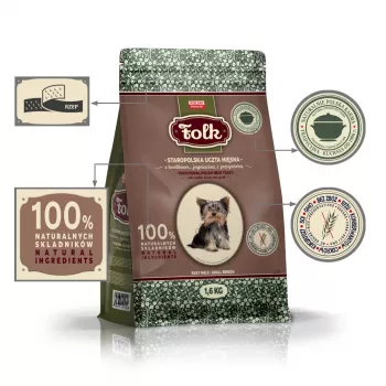 FOLK Small breeds Traditional polish meat feast with rabbit, lamb and quail - sausa suņu barība - 1,6kg