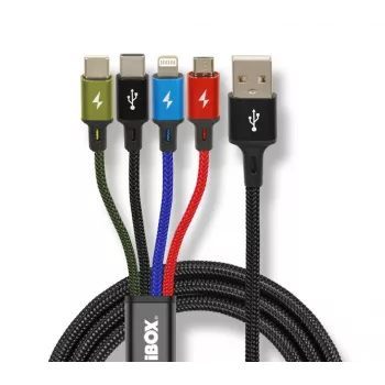 Universāls 4-in-1 uzlādes kabelis I-BOX USB IKUM4W1