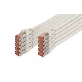 Digitus DK-1644-005-WH-10 Ethernet Patch kabelis CAT6 S/FTP 0,5m balts (10 gab.)