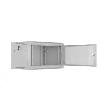 Lanberg sienas skapis 19 inch 6U 600x450 mm, pelēks, perforētas durvis