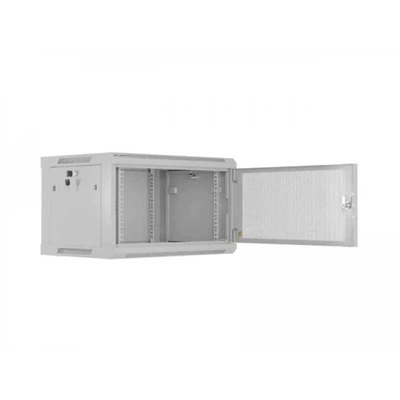 Lanberg sienas skapis 19 inch 6U 600x450 mm, pelēks, perforētas durvis