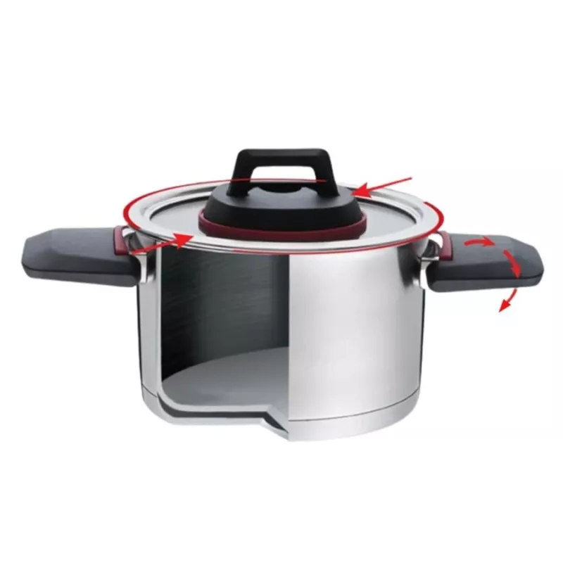 Gatavošanas katls Maestro MR-3530-24 nerūsējošais tērauds 24 cm, 5.5 L, salokāmi rokturi, stikla vāks