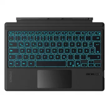 Inateck KB02027 QWERTZ Bluetooth tastatūra — Melna, Skārienpaliktnis, Iebūvēts 500 mAh akumulators, Bluetooth priekš Surface Pro sērijas