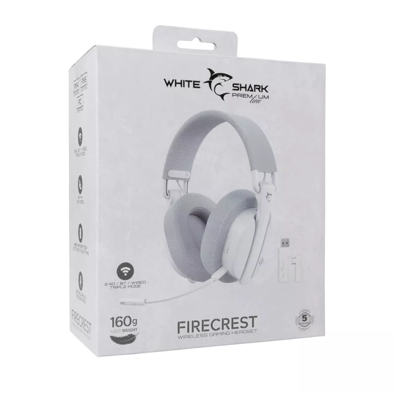Austiņas White Shark WGH-2444 Firecrest White