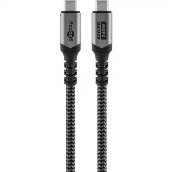 Goobay USB-C kabelis ar pinumu, USB4, 240 W, 40 Gbit/s, Power Delivery, 1,5 m