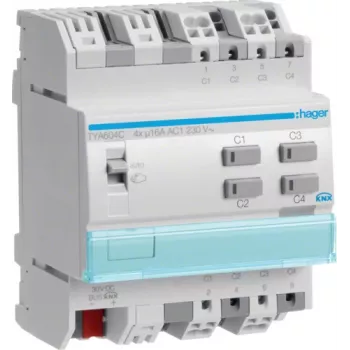 KNX slēdžu/žalūziju izvads 4-kanālu 16A TYA604C (TYA604C)