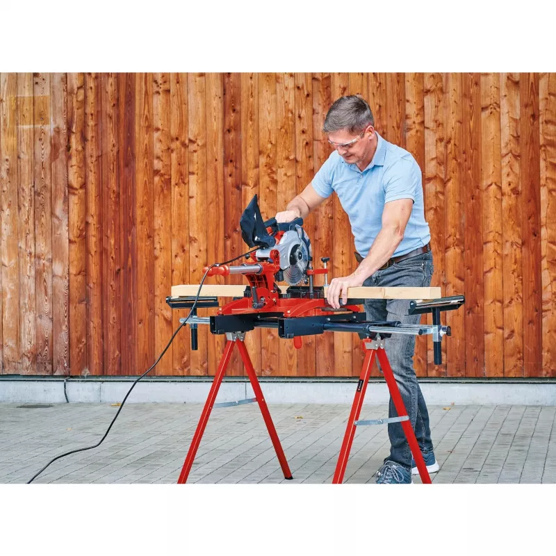 Einhell MSS 1608 saliekams zāģa statīvs 4 kājas, melns/sarkans, maks. slodze 80 kg