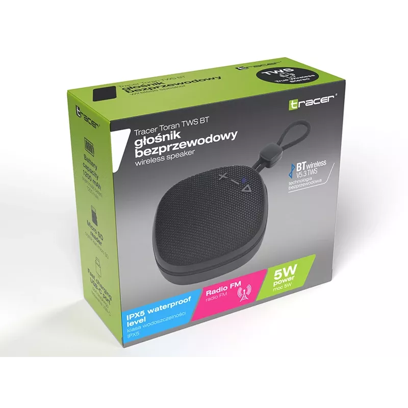 Tracer Toran TWS Bluetooth skaļrunis, melns