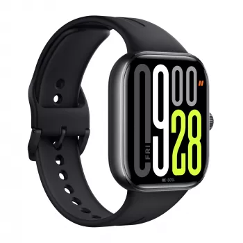 Viedpulkstenis Xiaomi Watch 5 taisnstūra 2.07 collu AMOLED ekrāns, melns korpuss, melna TPU siksniņa, 47.5 mm, 5 ATM
