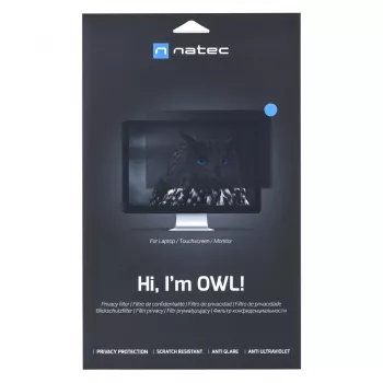 NATEC Owl bezrāmju privātuma filtrs 24 collu (61 cm) LCD monitoriem, 531 x 298 mm, 16:9, skārienjutīgs