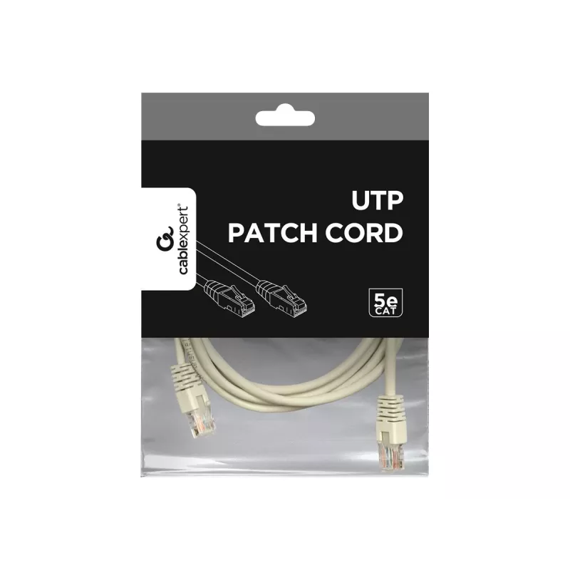 Gembird PP12-2M savienojuma kabelis - RJ-45 (tēviņš) uz RJ-45 (tēviņš) - 2 m - UTP - CAT 5e - veidots - pelēks