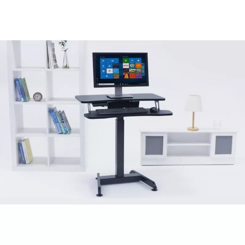 Maclean MC-835 Pārnēsājams rakstāmgalds ar elektrisko augstuma regulēšanu 72-122 cm, max 37 kg, vadības panelis, sēdus-stāvus darba stacija