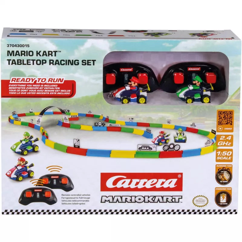 CARRERA RC galda sacīkšu komplekts Mario 370430015 – 2.4 GHz bezvadu Mario un Luidži
