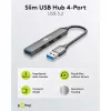 Goobay USB Hubs 74456 4-portu USB-A centrmezgls 5 Gbit/s gaiši pelēks