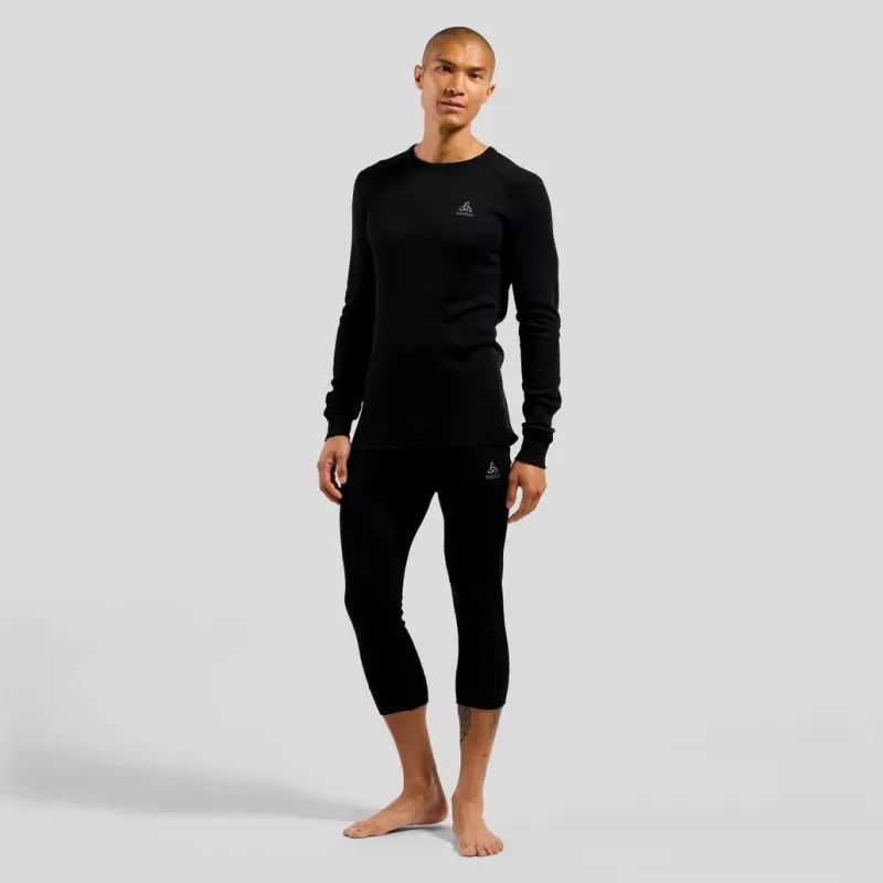 Odlo BL TOP apkakles garkrekls ACTIVE WARM ECO vīriešu T-krekls, M izmērs, melns