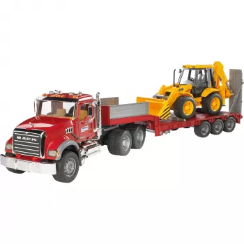 BRUDER BR-02813 Zems pamatnes kravas auto ar JCB 4CX piedevu, ABS konstrukcija, daudzkrāsains