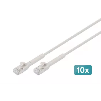 Digitus CAT 6A F-FTP elastīgais vītais vads, varš, 3 m, pelēks, 10 gab.