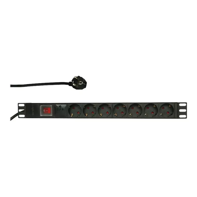 Pārsprieguma aizsargs LogiLink PDU7C01 Melns 7 AC kontaktligzdas 230 V 2 m