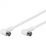 Wentronic Goobay SAT leņķa savienojuma kabelis, F-Quick, 100% ekranēts, balts, 1,5 m - F-Spraudnis (Quick) 90° F-Spraudnis (Quick) 90° (67341)