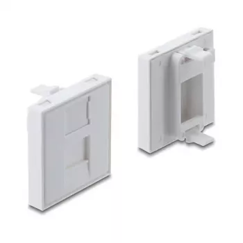 Snap-in vāciņš 45×45 mm Keystone modulim DELOCK Easy 45 1 portam, ABS, balts, ar putekļu vāciņu