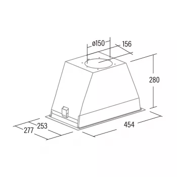 Sienas nosūcējs CATA 02030408 — 492 mm, 645 m³/h, metāla tauku filtri, LED apgaismojums
