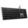 Satechi Slim W3 tastatūra USB-C ar ciparu bloku (pelēka)