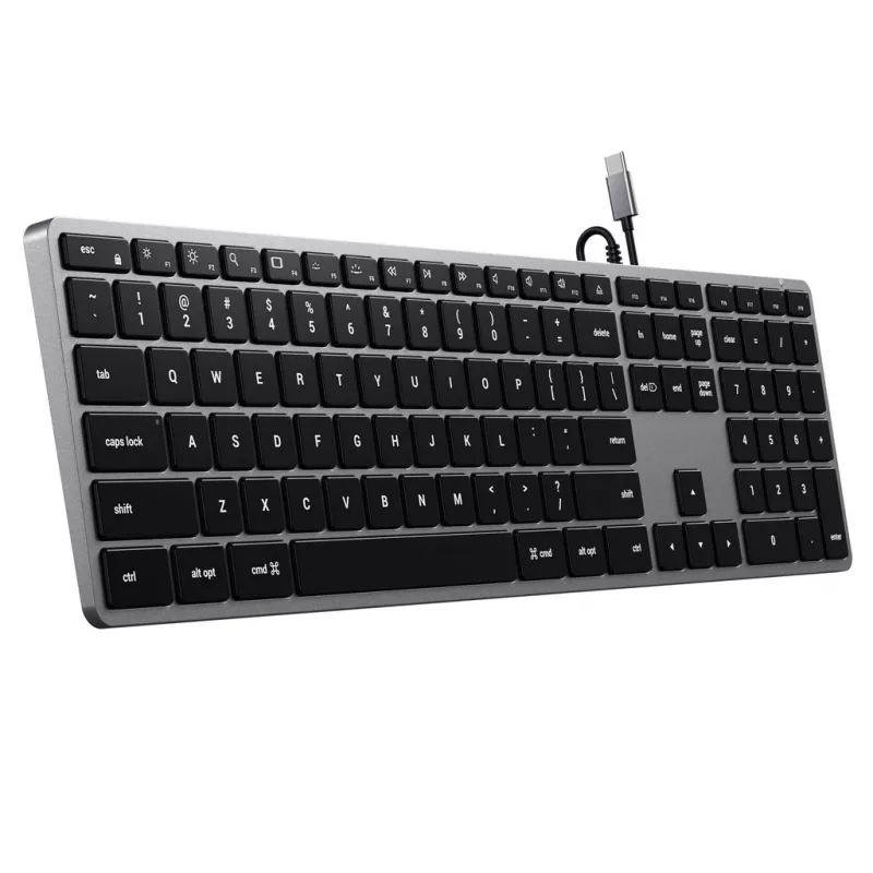 Satechi Slim W3 tastatūra USB-C ar ciparu bloku (pelēka)