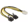 DeLOCK 83433 iekšējais barošanas kabelis 0.3 m PCI-E 6+2 pin — 6-pin