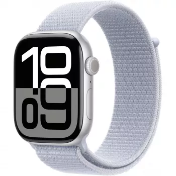 APPLE Watch Series 10 GPS 46mm Sudraba alumīnija korpuss ar Blue Cloud Sport Loop siksniņu