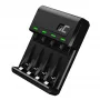 Lādētājs baterijām Green Cell GC VitalCharger USB, 4 sloti, AA/AAA, USB barošana, melns